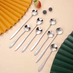 Golden Flower Dessert Spoon 8pcs Set