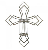Contemporary Style Wall Cross Candle Holder Home Decoration