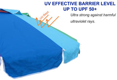 8 ft Beach Umbrella with Tilt, Sun Protection, Rainbow Color