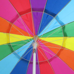8 ft Beach Umbrella with Tilt, Sun Protection, Rainbow Color