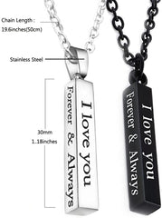 Always and Forever Necklace for Couples Stainless Steel