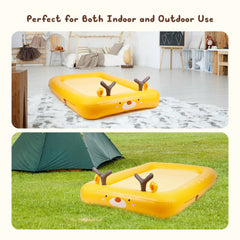 Kids Inflatable Bed Toddler Travel Bed w/ 4 Sides Portable Air Mattress
