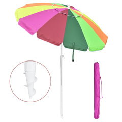 75" Multi-color Round Beach Umbrella