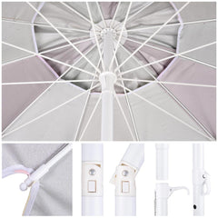 75" Multi-color Round Beach Umbrella