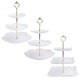 3 Pack of 3 Tiers White Plastic Cupcake/Dessert Stand