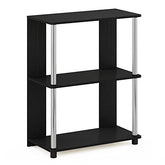 3-Tier Bookcase/Bookshelf/Display Rack w/ Stainless Steel Tubes