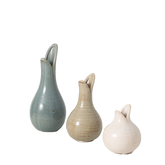 Set of 3 Small Bulb Vases 8"H, 6"H, & 4.25" for Home Decoration