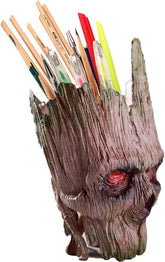 Skull Flower Pot/Treeman Pen & Brush Holder (Brown)