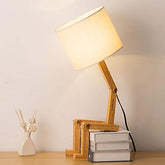 Cute Desk Lamp w/ Wood Base Changeable Shape