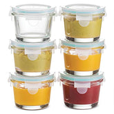 Set of 6-4 Oz Containers w/ Airtight BPA-Free Locking Lids