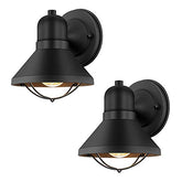 2-Pack Outdoor Wall Sconce in Powder Coated Finish (Black)