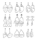9 Pairs Face Hand Earrings for Women