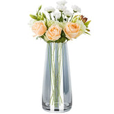 Modern Clear Glass Flower Vase 8.7 Inch