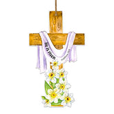 He is Risen Door Sign 8.5"x14.5" Religious Easter Cross Hanger Door Spring Decor