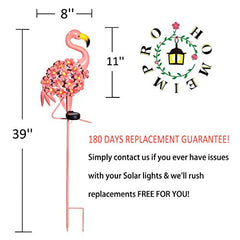 Flamingo Pathway Stake Metal Decor,Waterproof w/ Warm White LED