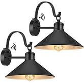 2 Pack Classic Dusk to Dawn Wall Mount Sconce-Vintage Matte Black