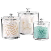 3 Pack Premium Quality Acrylic Qtip Holder