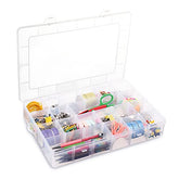 24 Grids Clear Plastic Organizer Box w/ Adjustable Dividers for Beads