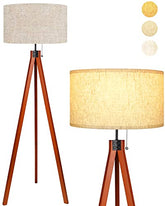 Tripod Wood Floor Lamp, w/ 3 Color Temperature, (Bulb Included)