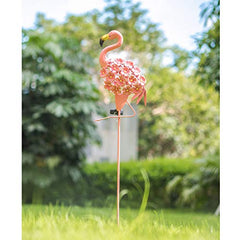 Flamingo Pathway Stake Metal Decor,Waterproof w/ Warm White LED