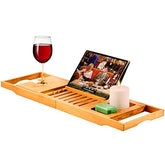 Expandable Bamboo Bath Tub Caddy Tray