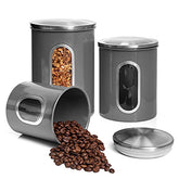 3 Pc Airtight Canisters Sets For The Kitchen w/ See Through Window