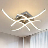 4-Light Modern LED Ceiling Light, 18W Curved Design
