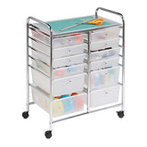 Rolling Storage Cart & Organizer w/ 12 Plastic Drawers
