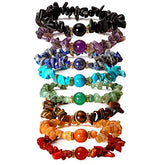 7 Chakra Colorful Crystal Chip Stone Stretchable Reiki Yoga Bracelets