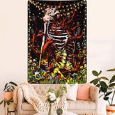 Skull Tapestry Mushroom Vintage Plant and Floral Wall Aesthetic Tree and Owl Tapestry