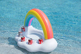 Inflatable Rainbow Cloud Drink Holder for Pool Float Party