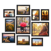 10-Pack Black Picture Frames for Various Sizes Photos, Two 8x10, Four 4x6, Four 5x7 for Home Decor