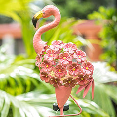 Flamingo Pathway Stake Metal Decor,Waterproof w/ Warm White LED