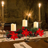 Christmas Centerpiece w/ 3 Candle Holders Decoration