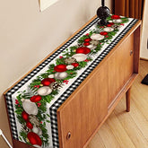 Black & White Gingham Christmas Table Runner