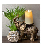 Lucky Decorative Elephant w/ LED Flameless Candle