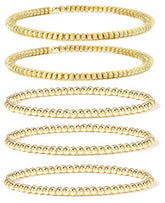 14K Gold Plated Beaded Bracelets for Women -Stretchable & Adjustable
