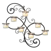 Decorative Black Tea Light Candle Holder Hanging Wall Scone Decor
