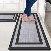 Kitchen Mat 2 PCS Cushioned Anti-Fatigue Kitchen Rugs Non-Skid Waterproof