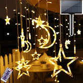 Star Solar Lights 138LED Christmas Curtain Lights Decoration