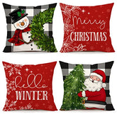 Set of 4 Buffalo Christmas Pillow Covers