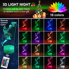 Basketball/Baseball Night Lights 16 Colors Change w/ Remote Control Optical Illusion Bedside Lamps