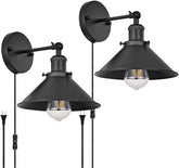 Plugin Wall Sconces Lamps Set of 2