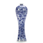 13" Porcelain Ceramic Vase Blue & White