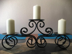 Decorative Candle Centerpiece, Black Metal Votive Candelabra for Home Decoration