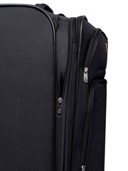 5 Piece 2-Wheel Luggage Set, Check and Carry On Size- Black