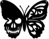 Black Skull Metal Wall Art Butterfly Wall Hanging Decoration 6.3 x 7.9inch