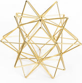 Metal Geometric Table Top Decor, 3D Metal Geometric Sculpture, Gold Abstract Sculpture for Home Decor, Table Decorations for Home, Art Decor for Living Room, Office, Bedroom