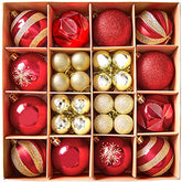 44Pcs Gold and Red Christmas Balls Ornaments