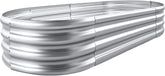 Land Guard Galvanized Raised Garden Bed Kit Oval Large Metal Raised Garden Beds for Vegetables